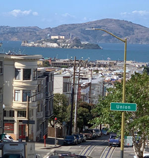 View of Alcatraz in the bay