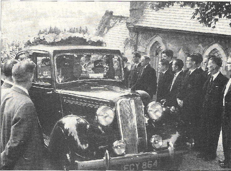 Picture of first body to be interred at Brynithel Cemetery 1960